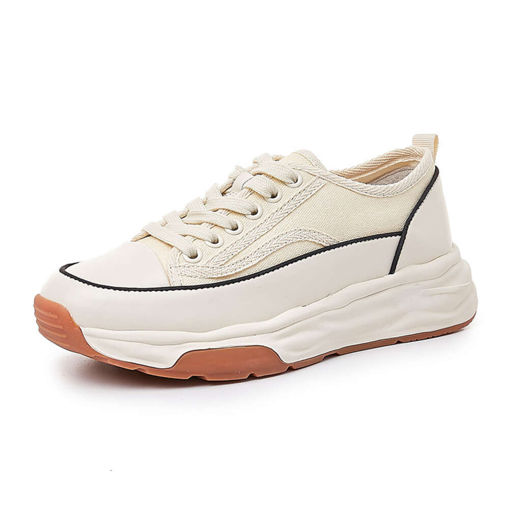 Ddmysports Spring New Dissolved Versatile Canvas Flat Bottom Small White Women S Casual Thick Sole Genuine Leather Shoes OUTDOOR