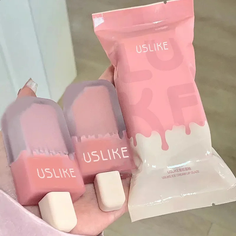Ice Cream Lip Glaze Waterproof Lasting Non-Stick Cup Matte Velvet Liquid Lipstick Lip Gloss Tint Womens Lips Makeup Cosmetics 240819