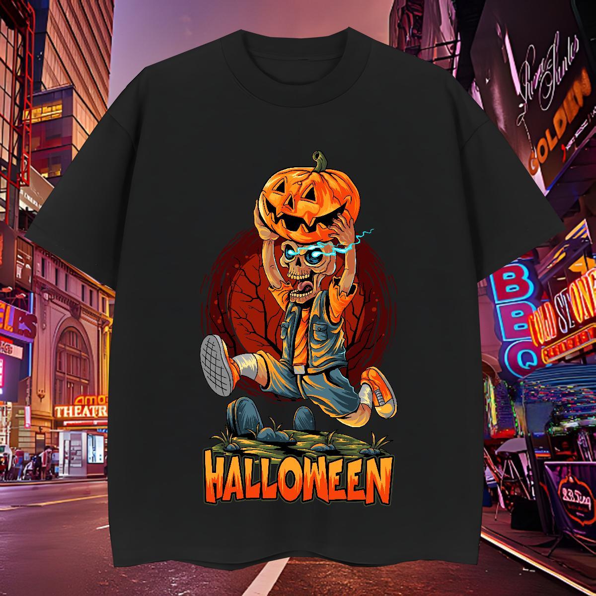 TOP Quality Man T Shirts halloween Breathable Short Sleeve Anime Printing Street Oversized 3XL 4XL 230g Cotton Tshirt for Man Woman 2024 New Tshirts