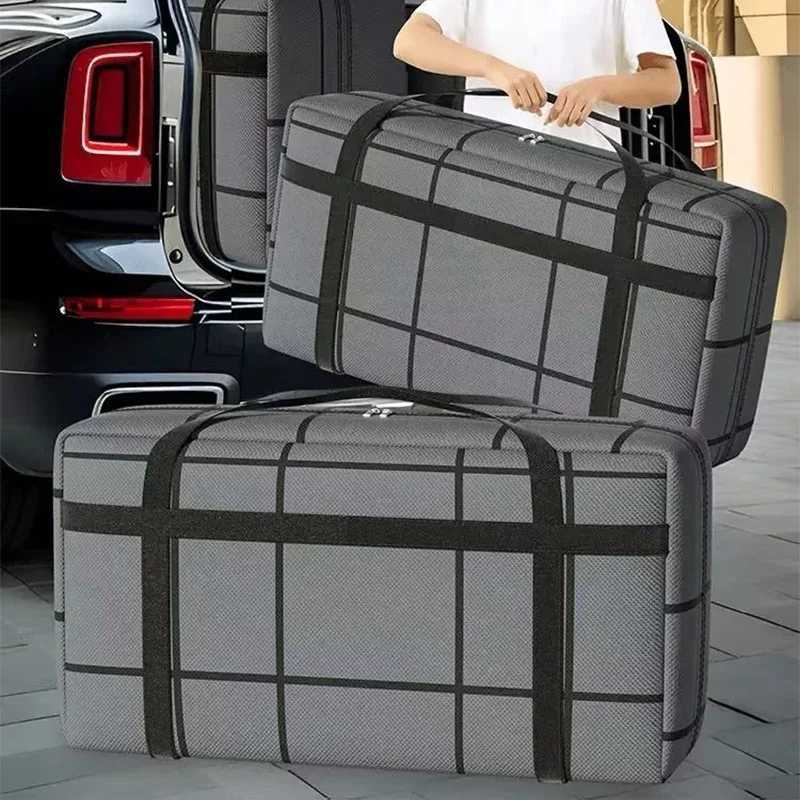 Large Capacity Folding Storage Bag Super Load-bearing Black Thickening Storage Bags Portable Handheld Dustproof Luggage Bag CL240820
