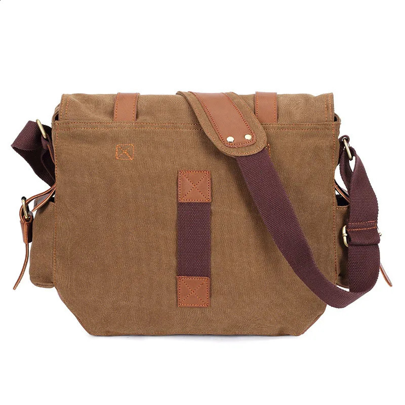 14inch Travel Satchel Business Mens Messenger Bag Vintage Canvas Military Shoulder Laptop Bags for men Male Laptop Briefcases 240819