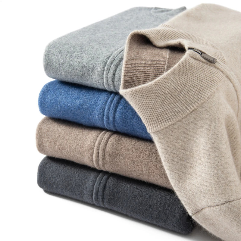 ZOCEPT AutumnWinter Plush Thick Collar Vertical Jacket Half High Cashmere Knitted Open Woolen Sweater 240819