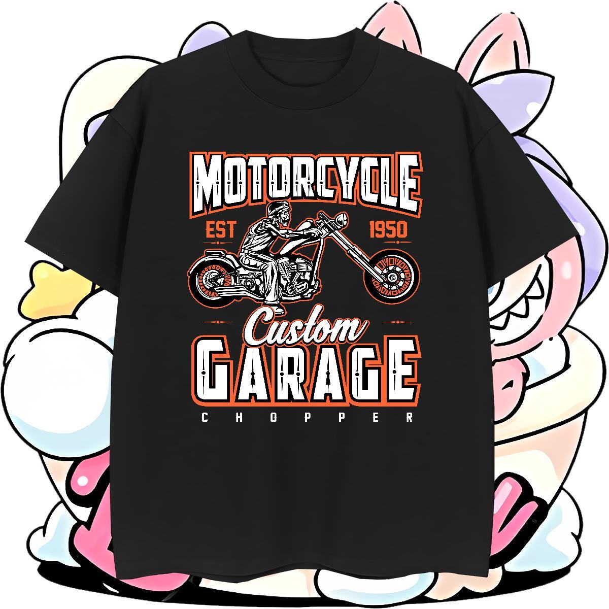 Cool Men Tshirts Sport 230g Cotton DIY Printed Crew Neck Breathable motorbike Mens T Shirts Fashion New Polos