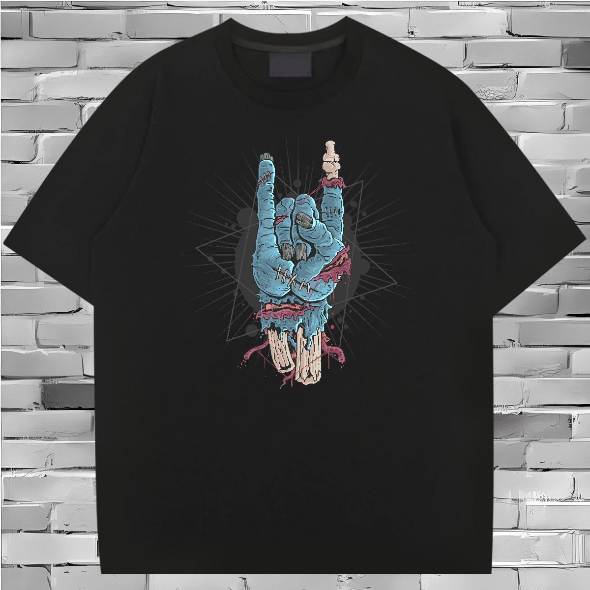 Loose Fit T shirt hand Short Sleeve O-Neck Casual Beach White Plus Size 230g Cotton Mens Tshirts Customized Tees Shirts