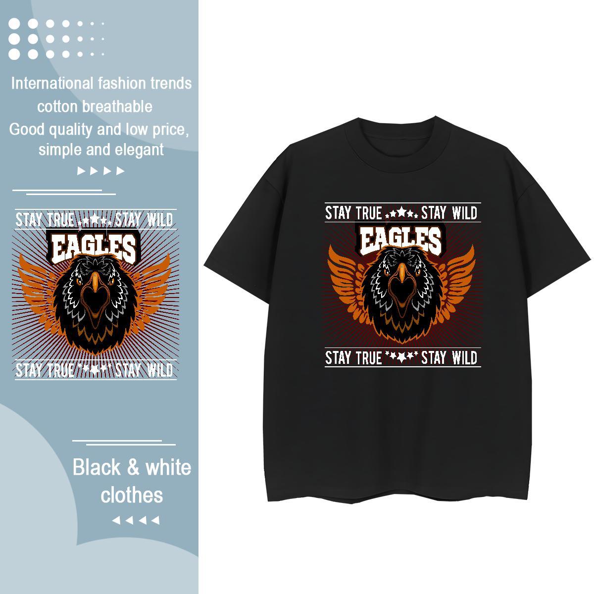 Unisex T-Shirts for Men eagle Crew Neck Sport Oversized 3XL 4XL 230g Cotton Men Clothes T-Shirt DIY Customized Polos