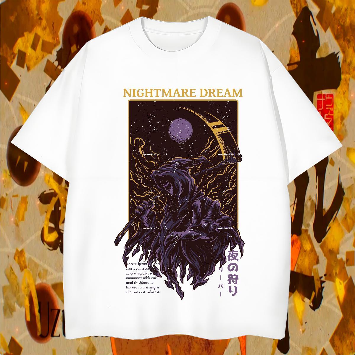 T Shirts Men 230g Cotton cartoon Beach Crew Neck Breathable Black Oversized Men Tshirts Designer Fashion Brand Tops Shirt