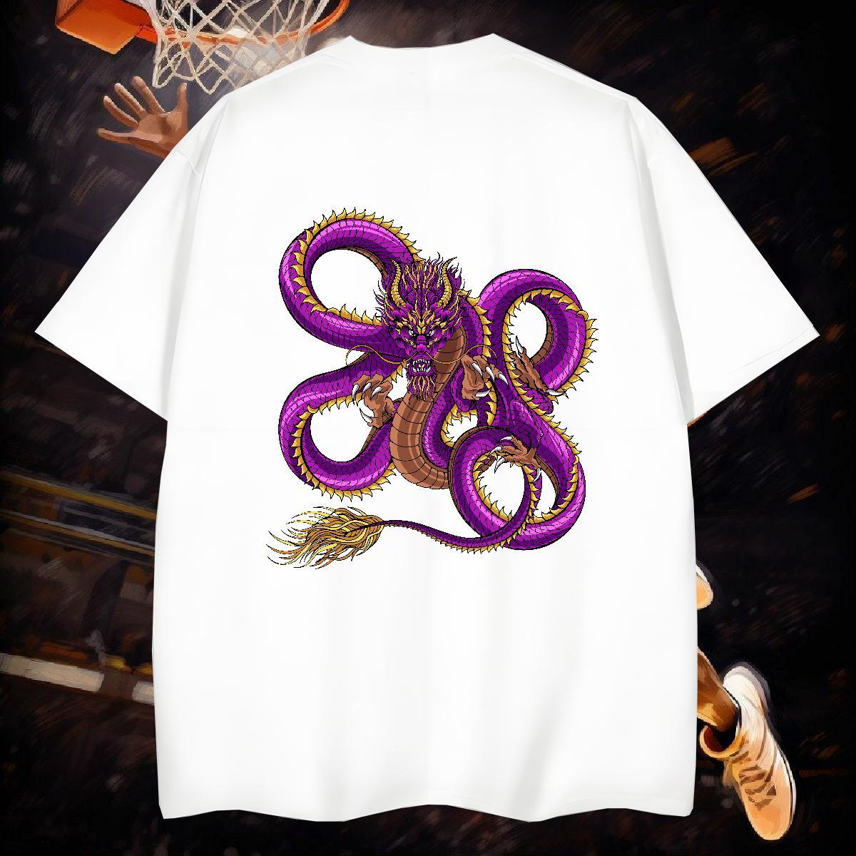 T-Shirts for Men 100% Cotton 230g dragon Casual Short Sleeve Soft DIY Printed Men Clothes T-Shirt Custom Wholesale Tee Shirt