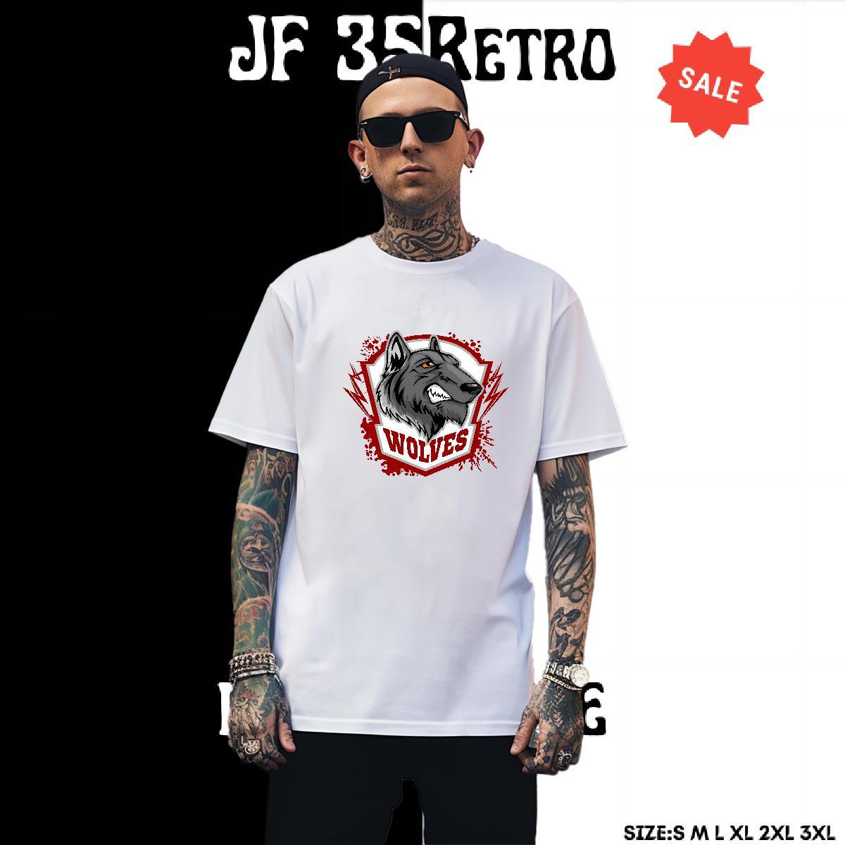 Cool Mens T Shirts wolf Breathable Soft Street wear Hip Hop White Plus Size 230g 100% Cotton Couples T Shirts Customized Clothings