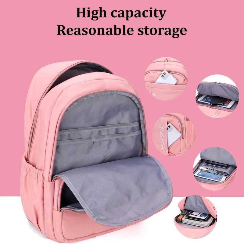 NEW CuteStudent School bag Rolling Backpack kids Trolley bag girl school backpack Large-capacity child waterproof wheeled bag Y240820