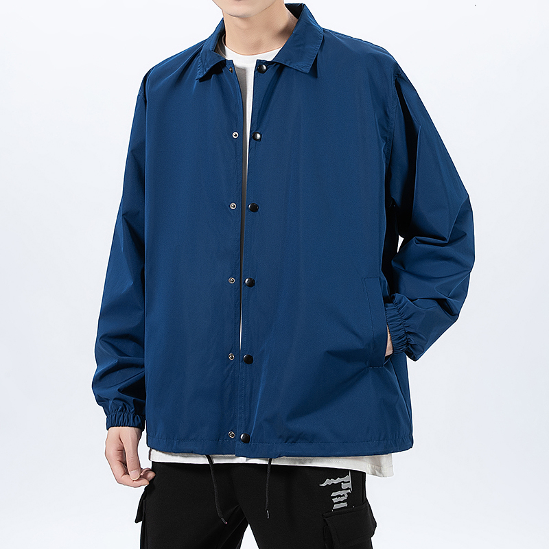 Customized hiphop streetwear plain black jacket retro waterproof lightweight windproof 240819