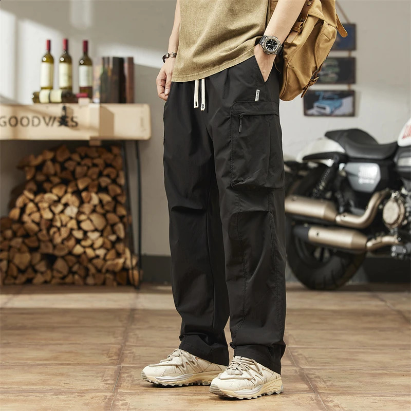 Paratroopers Pants Workers Mens Summer Skin American Straight Casual Cold Sports Big Pocket Big Pocket 240819