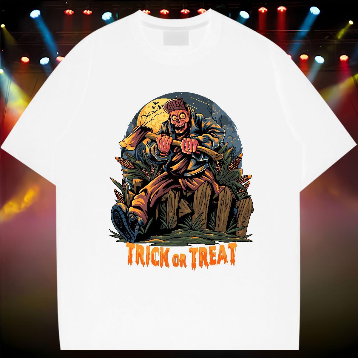 Cool Design T Shirts Men halloween Round Neck Short Sleeve Casual Daily Wear White Plus Size 230g Pure Cotton Mens Tshirts Designer Fashion Tops Tees