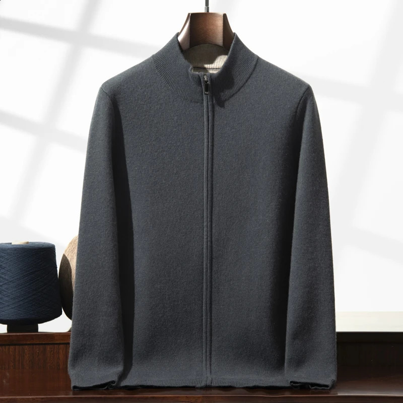 ZOCEPT AutumnWinter Plush Thick Collar Vertical Jacket Half High Cashmere Knitted Open Woolen Sweater 240819