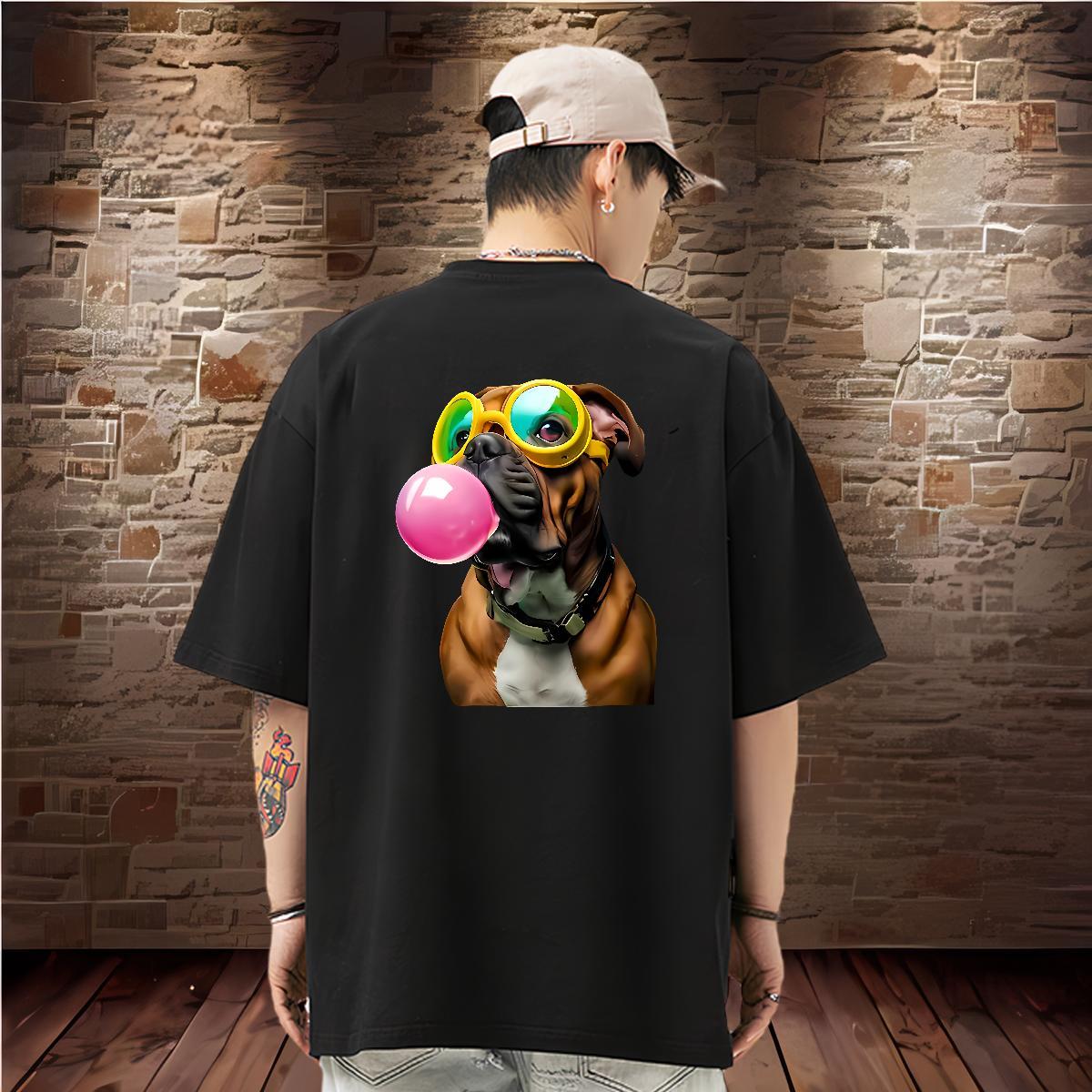 New Arrival Men Tshirts dog Casual Daily Wear 100% Cotton 230g Tee Shirt Short Sleeve Soft High Quality Mens T Shirts Custom Print Plus Size