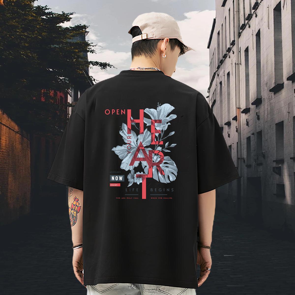 DIY Customized Men Tees tree Daily Outfit 230g Cotton Tops Shirt Breathable Soft Brand Mens T Shirts Plus Size Cartoon