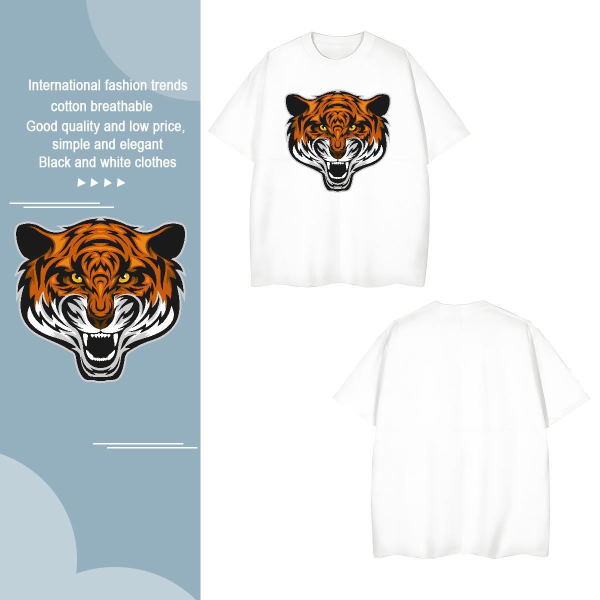 Cool T shirt tiger Breathable Crew Neck Sport White Plus Size 230g Cotton Men Tshirts Custom Polos
