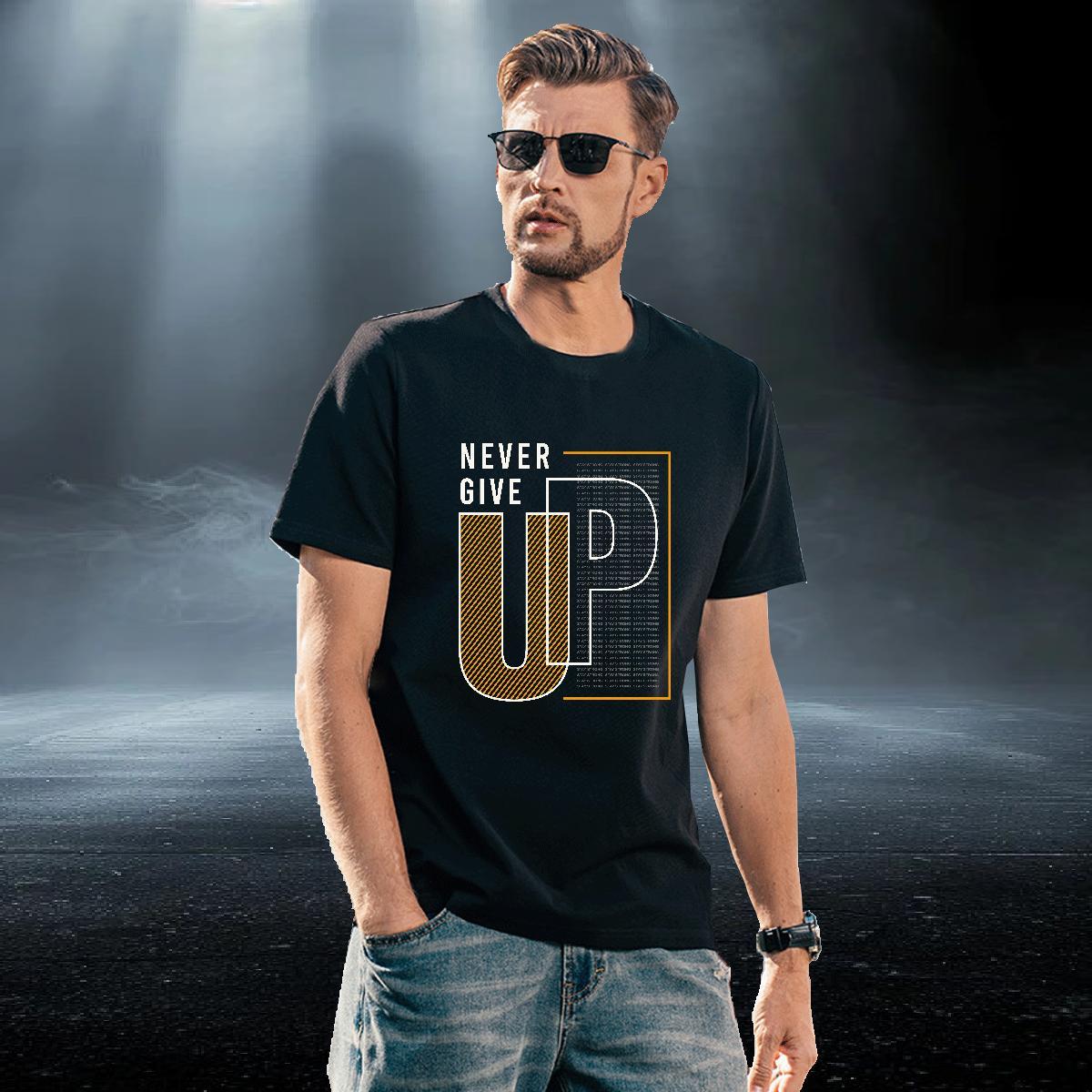Classic Men Tshirts Sports Casual 100% Cotton 230g Custom Printed Crew Neck Breathable letter Mens T Shirts New Tees