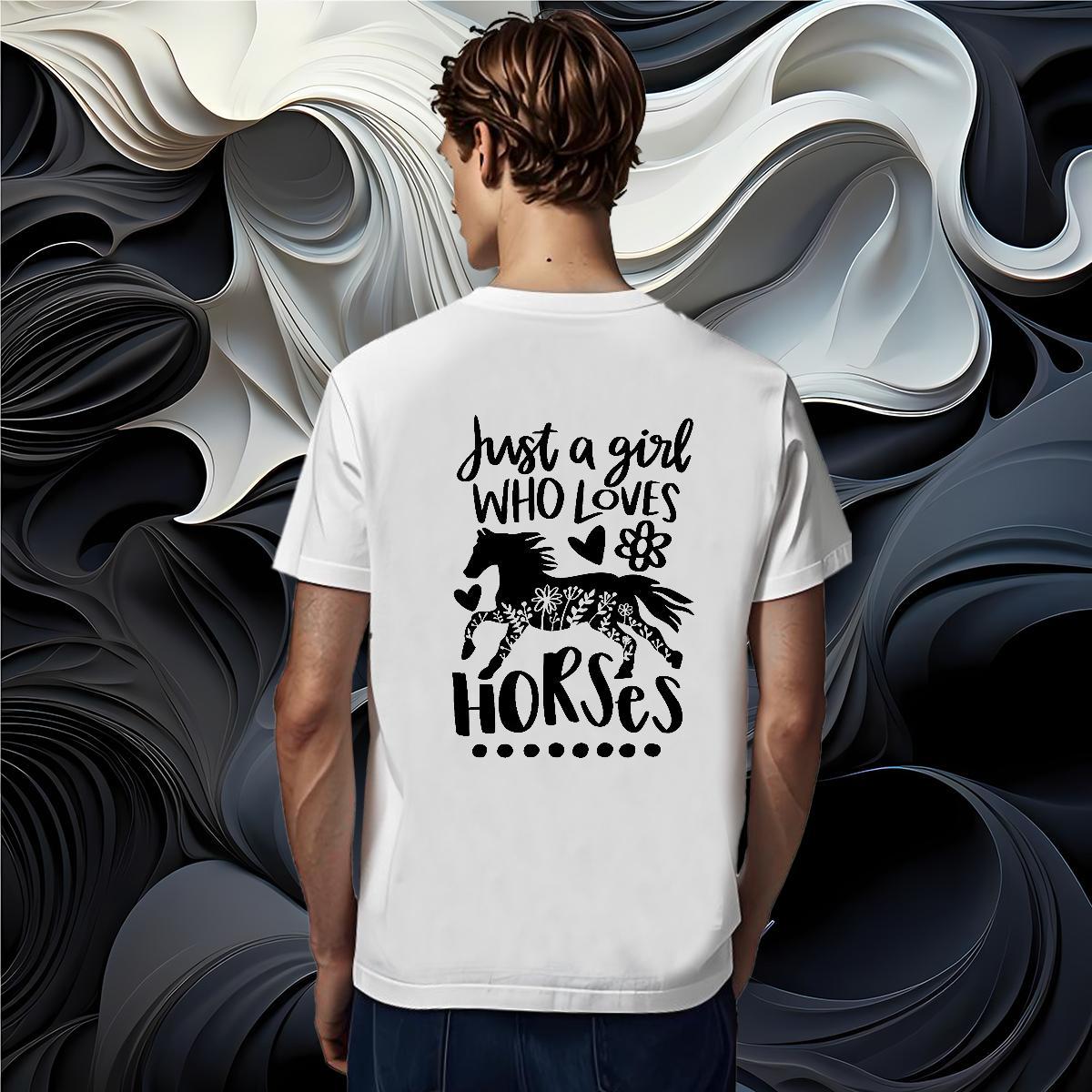 Casual New Men Clothes T-Shirt horse Casual Daily Wear 230g Cotton Tshirts Short Sleeve O-Neck Comfortable Man T Shirts DIY Logo Oversized