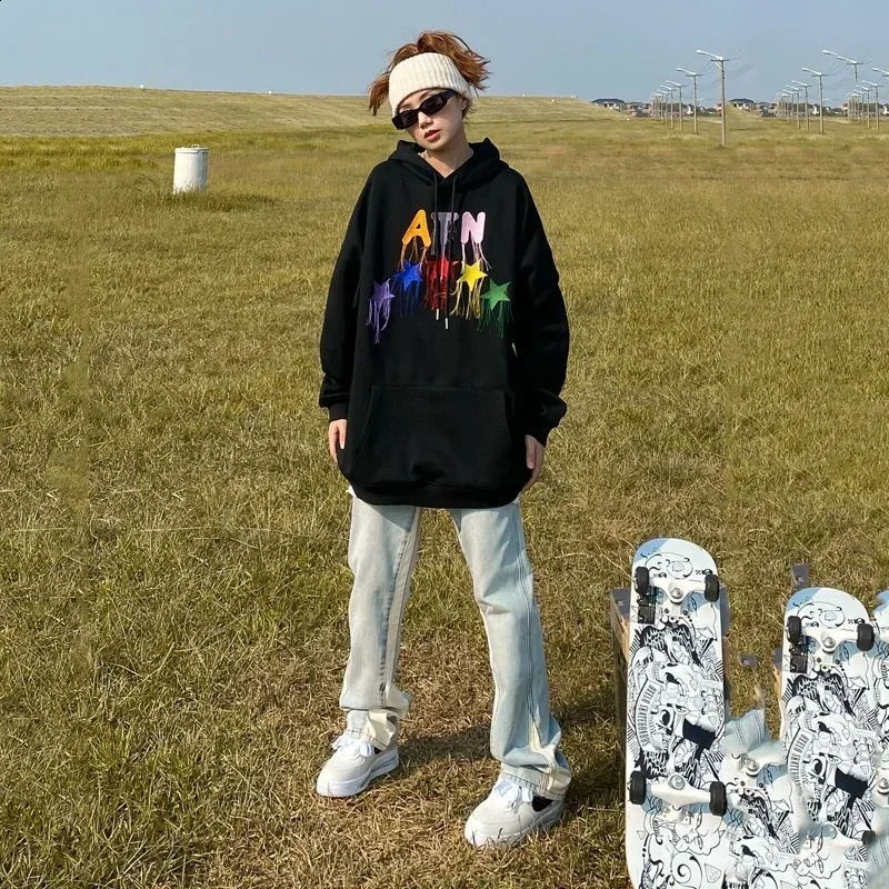 Trousers Light Blue Bootcut Mens Jeans Hip Hop Man Cowboy Pants Letter Flared Comfortable Y2k Vintage Cotton Stacked Y 2k Xs 240819