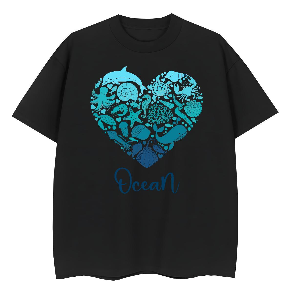 Casual New Men Clothes T-Shirt fish Hip Hop 230g Cotton Tshirts Breathable Short Sleeve Soft Mens T Shirts DIY Logo Oversized