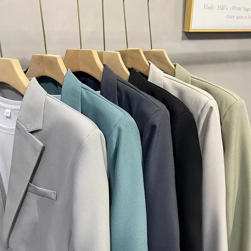 Korean style n emotional Draped casual suit for spring and autumn weight loss Western mens fashion jacket 240819