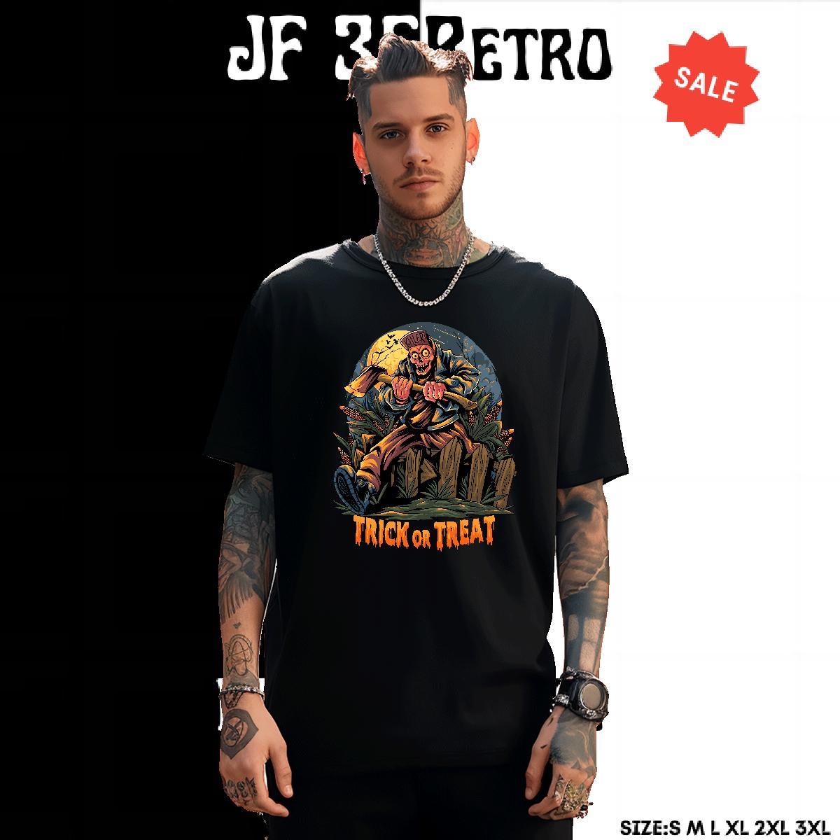Cool Design T-Shirts halloween Breathable Crew Neck High Street Hip Hop Graphic 100% Cotton 230g Tshirts Classic Casual Tops Tees