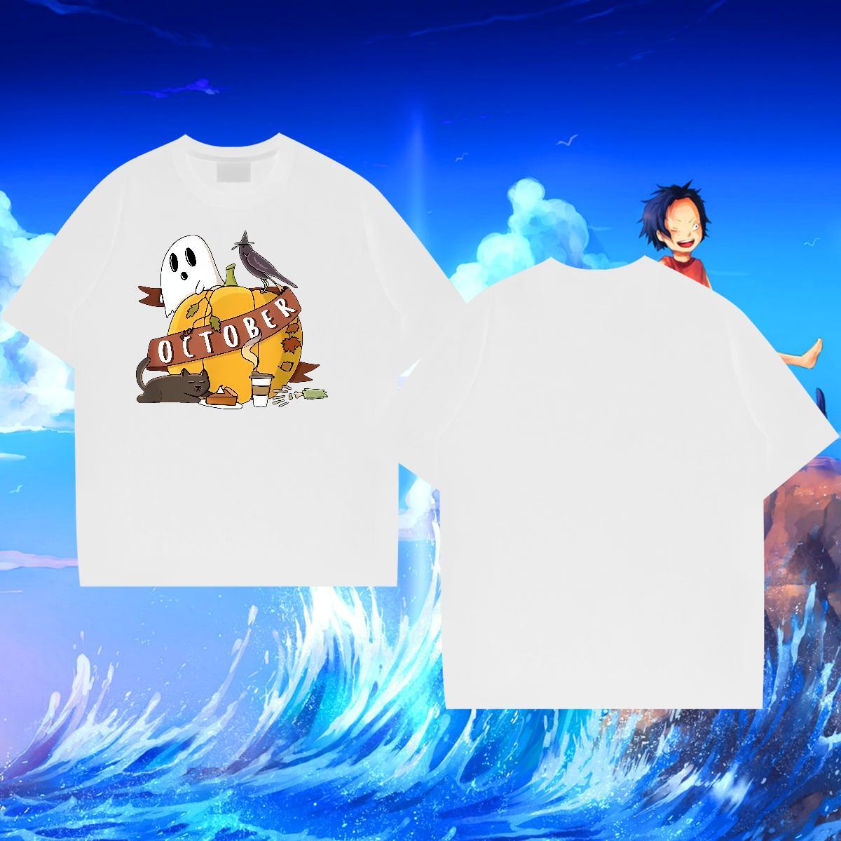 New Arrival Mens Tshirts pumpkin Hip Hop Street 230g Pure Cotton Wear O-Neck Short Sleeve Unisex Man T Shirts Customized Print