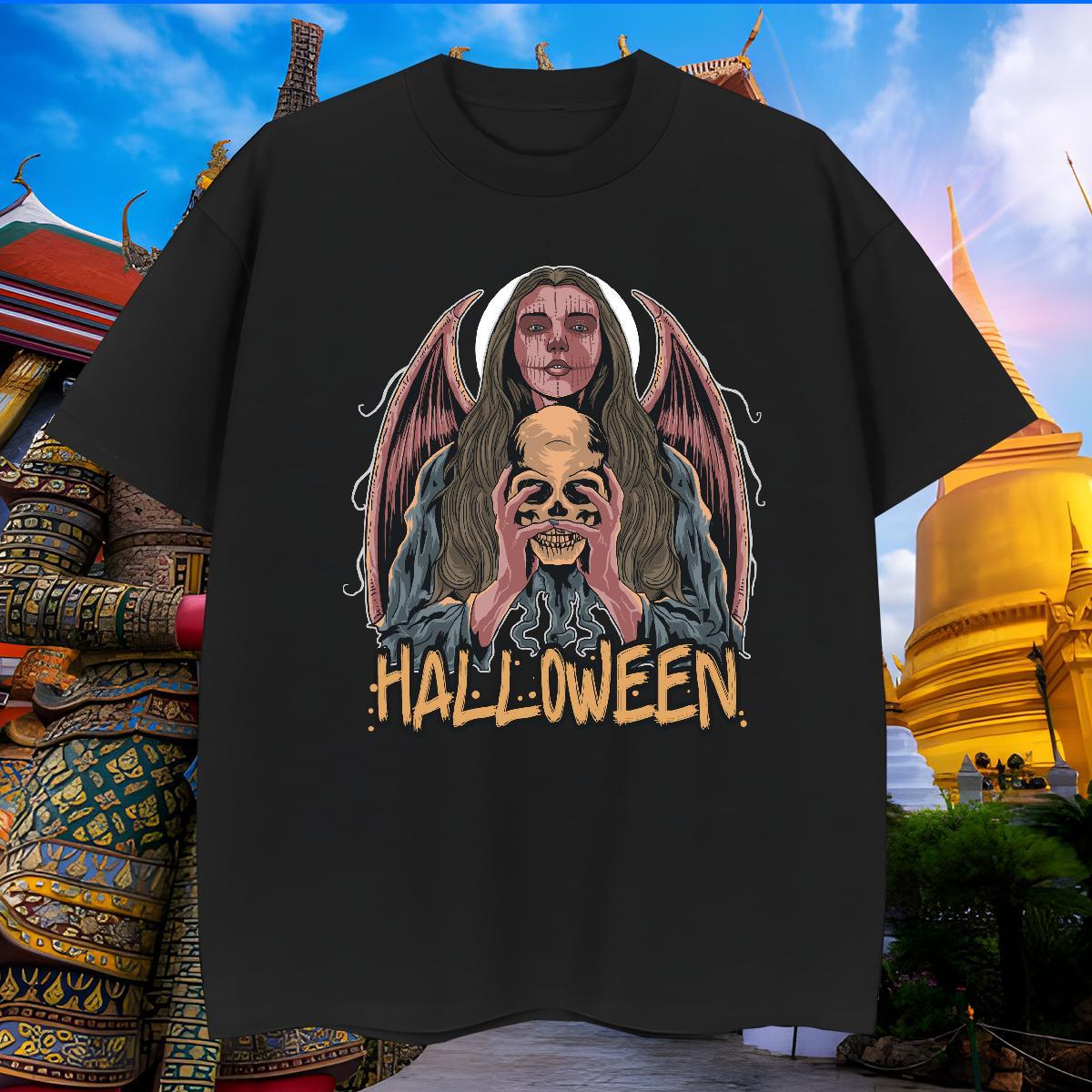 Popular T-Shirts for Men skull Breathable Short Sleeve Hip Hop Street Custom Cartoon 230g Cotton Tshirt for Man Woman Fashion Casual Tops Tees