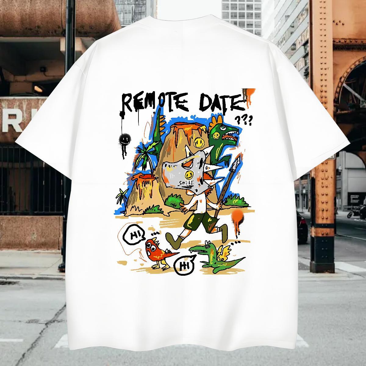 T-Shirts 230g Pure Cotton cartoon Street Breathable Short Sleeve Custom Printing Tshirt for Man Woman Fashion Designer Wholesale Wear