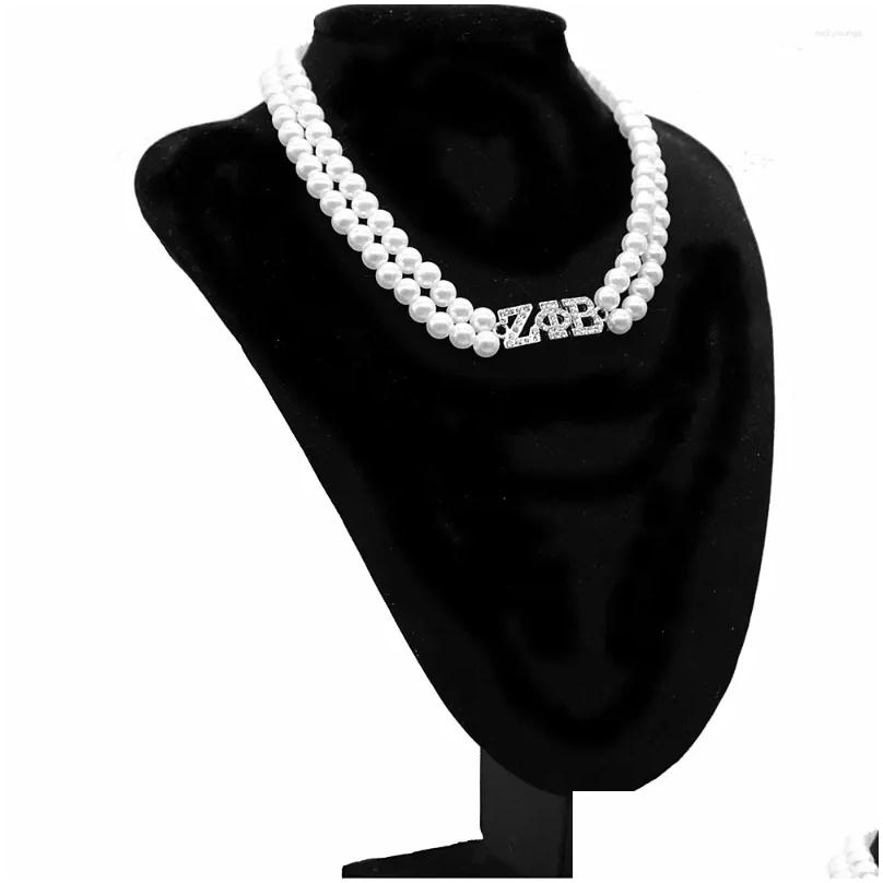 Chokers Choker Imitation Pearl Statement Greek Organization Society Zob Sign Zeta Phi Beta Necklace Drop Delivery Jewelry Necklaces Pe Otmqo