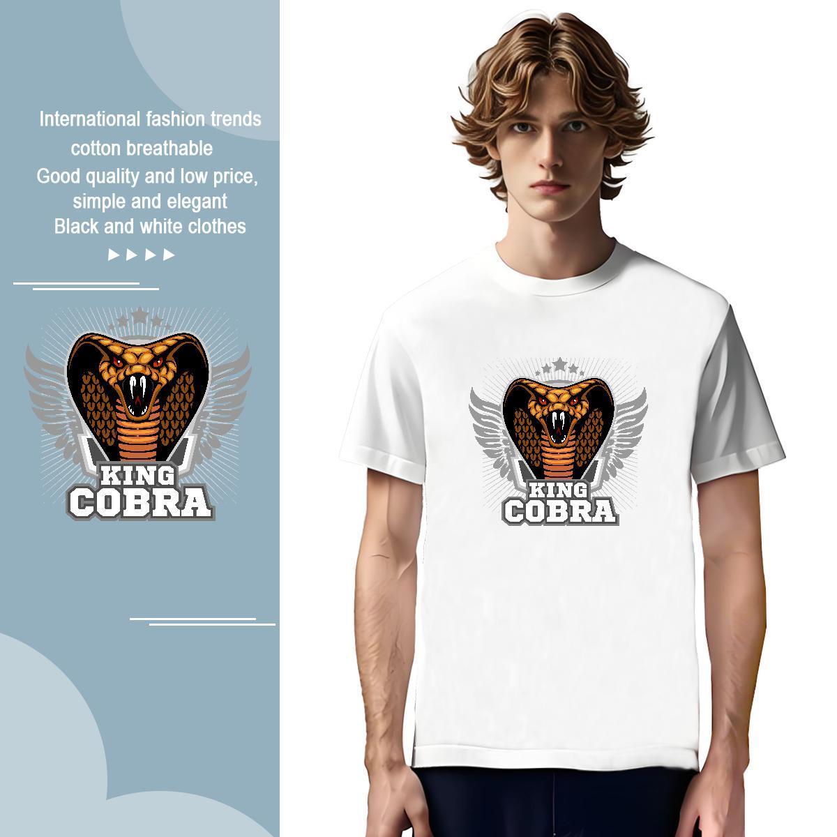 Popular Mens T Shirts cobra Breathable Crew Neck Street wear Hip Hop Custom Cartoon 100% Cotton 230g Tshirt for Man Woman New Tee Shirt