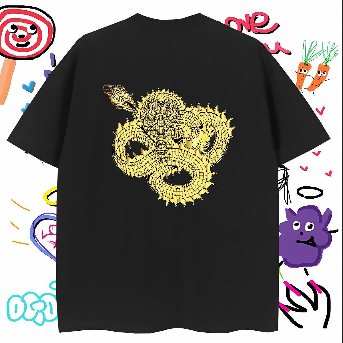 Men T Shirts 230g Cotton fierce Street Casual Breathable Short Sleeve Anime Tshirts 2024 New TOP Quality Tops Shirt