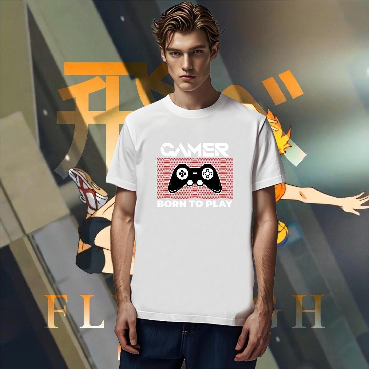 Cool games 230g Cotton Men Tees Outdoor Breathable Crew Neck T shirt DIY Customized Asian Size Tops Tees
