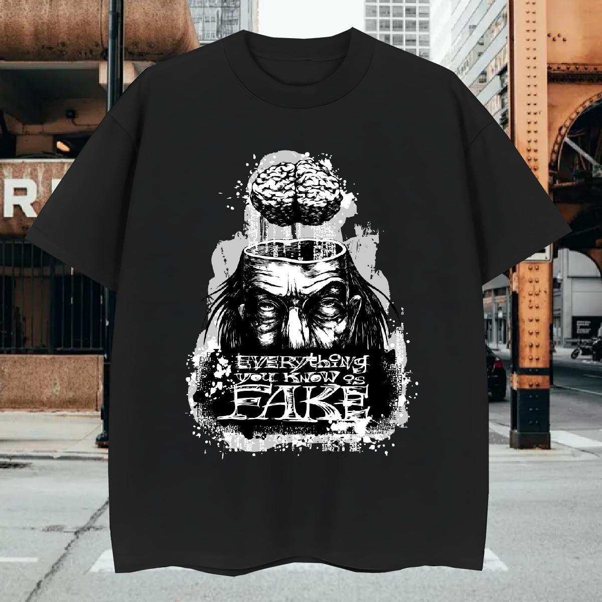 T shirt 100% Cotton 230g scary Street Breathable Short Sleeve Skull Men Tshirts Wholesale Free Shipping Tee Shirt