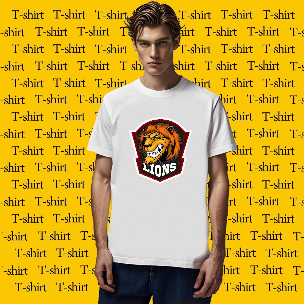 Fashion Design Men Tshirts lion Street wear Hip Hop 100% Cotton 230g Tops Shirt Crew Neck Breathable Brand T-Shirts for Men DIY Printed