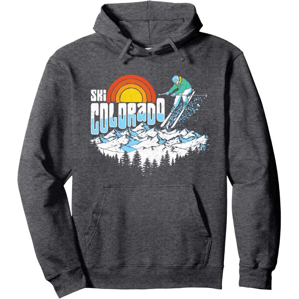 Hoodie for Mens Womens Retro Ski Colorado Extreme Skiing Graphic Hoodie Hoodies sweatshirt pullover jacket Long sleeve