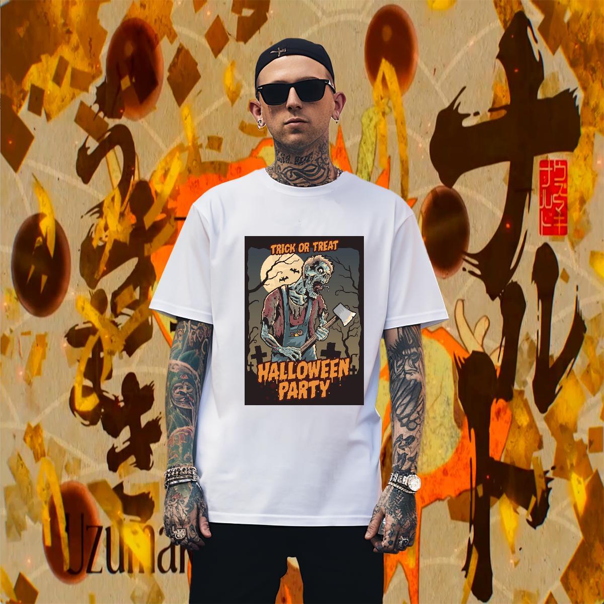Designer T-Shirts skull Short Sleeve Soft Daily Outfit White Plus Size 230g Pure Cotton Men Clothes T-Shirt DIY Tops Shirt