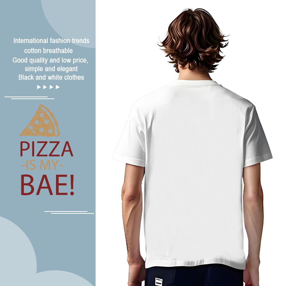 Soft pizza 230g 100% Cotton Tshirts Home Outdoor Breathable Soft Men T Shirts 2024 New Anime Wear