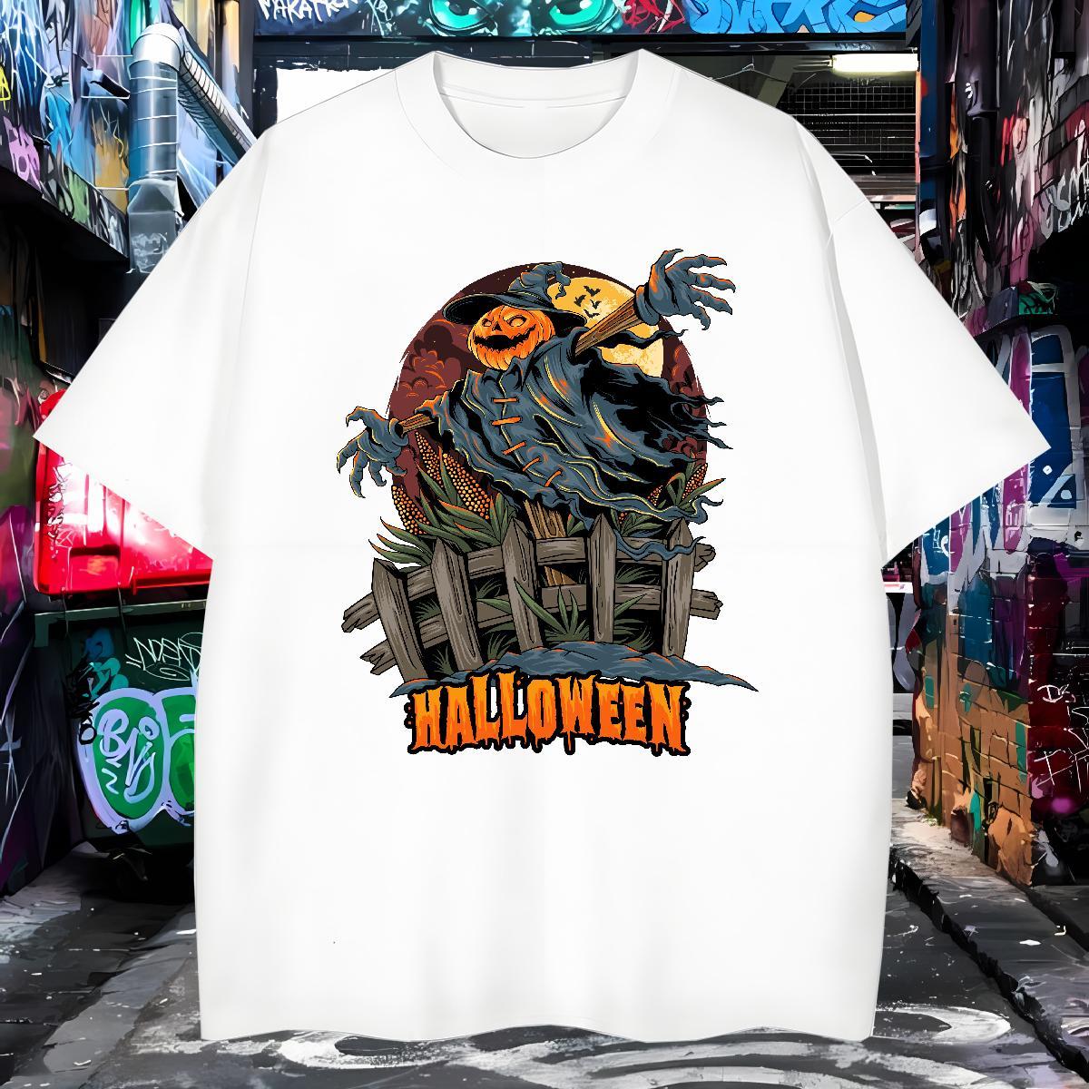 Brand T-Shirts scarecrow Short Sleeve O-Neck Sports Casual Anime 230g Cotton Men Clothes T-Shirt Casual New Wear