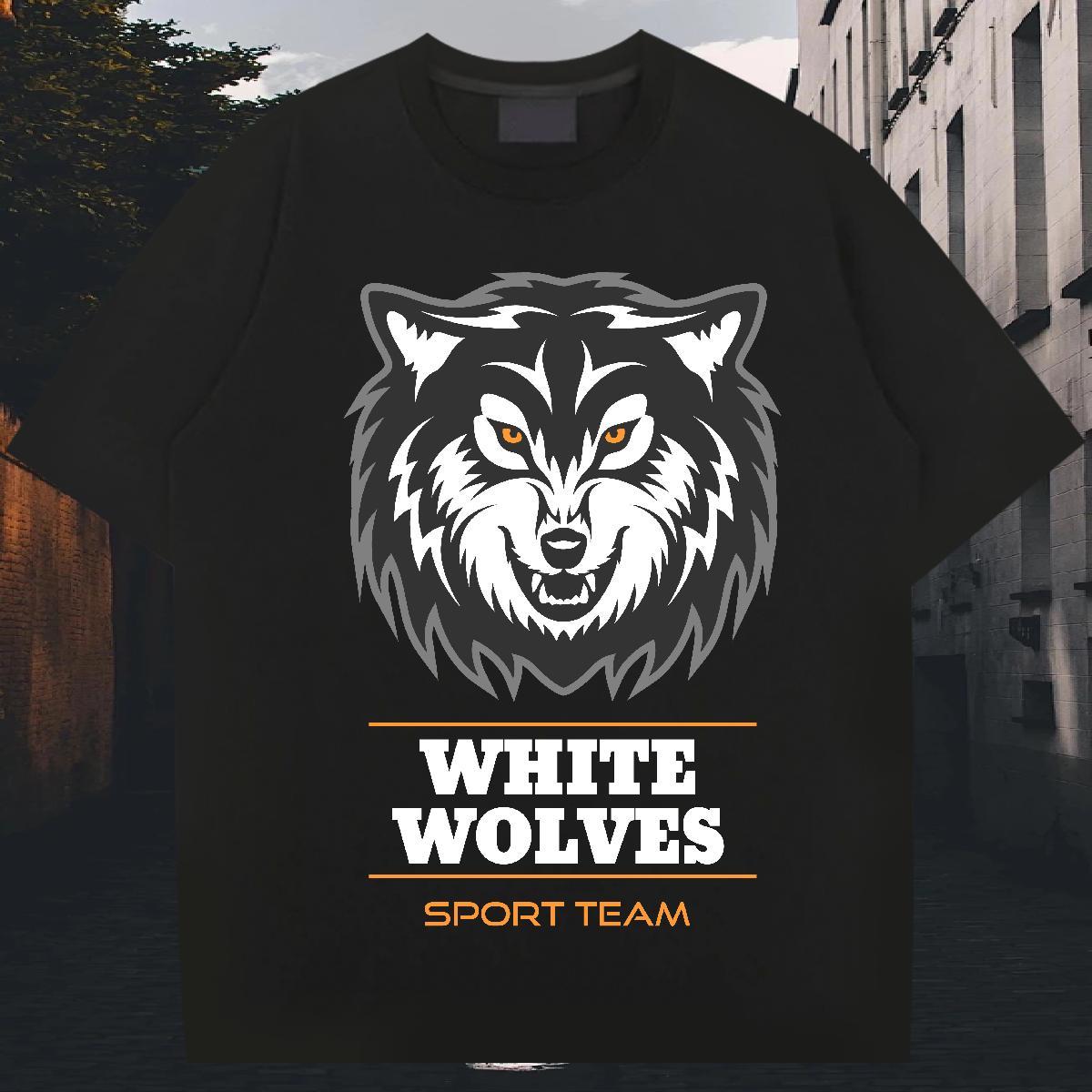 Brand Men Tees Anime Printing Street 230g 100% Cotton DIY Printed Breathable Crew Neck wolf T shirt Designer Clothes