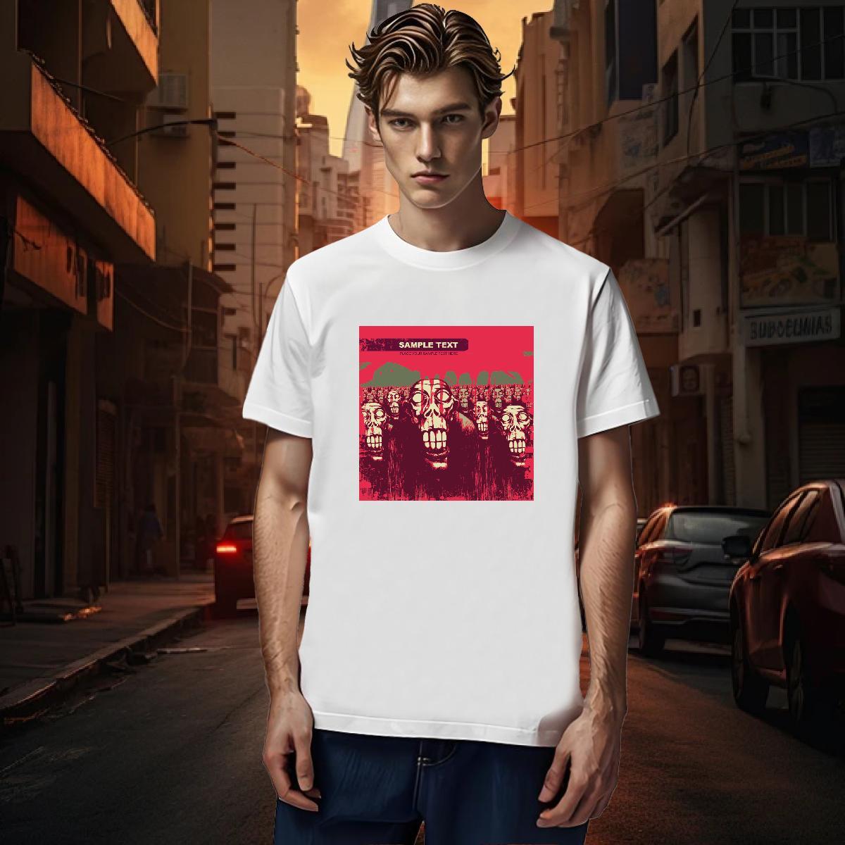 T shirt 230g Pure Cotton scary Home Outdoor Round Neck Short Sleeve Custom Print Plus Size Men Clothes T-Shirt New Free Shipping Tee Shirt