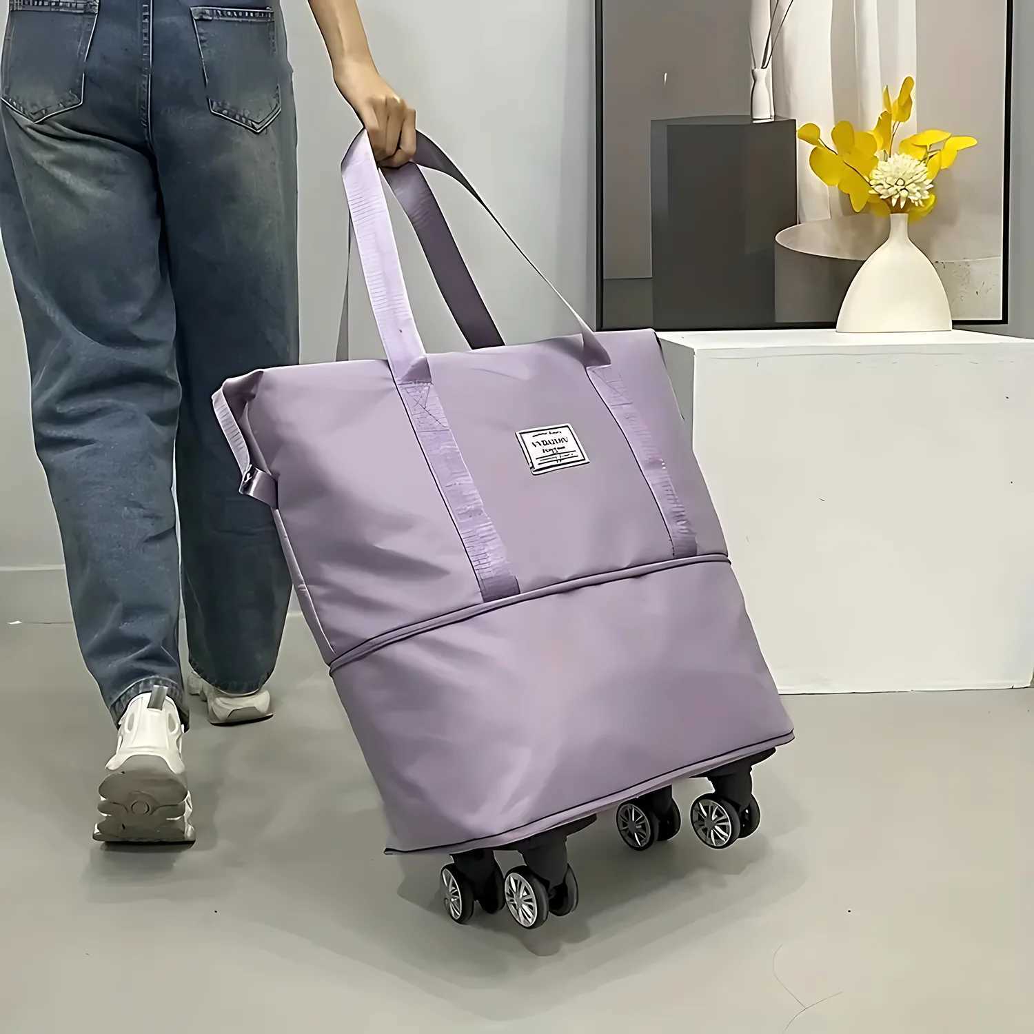 Luggage Bag with Wheels Dry and Wet Separation Large Capacity Fitness Yoga Bag Portable Travelling Clothes Storage Bag CL240820