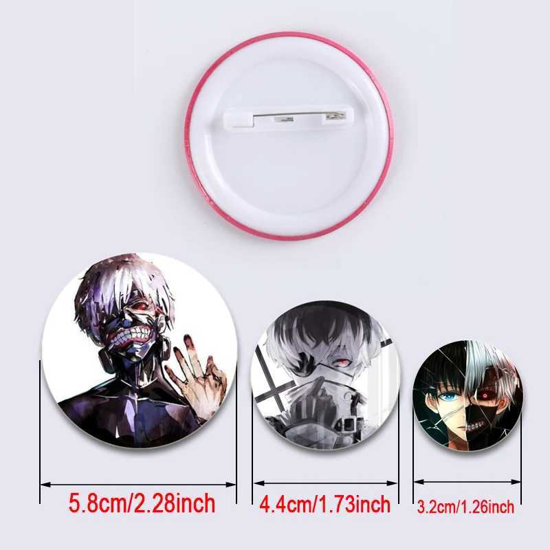 High definition printed pin cartoon character Kaneki Ken badge classic anime Tokyo Ghoul bread brooch backpack clothing gift accessories W240815