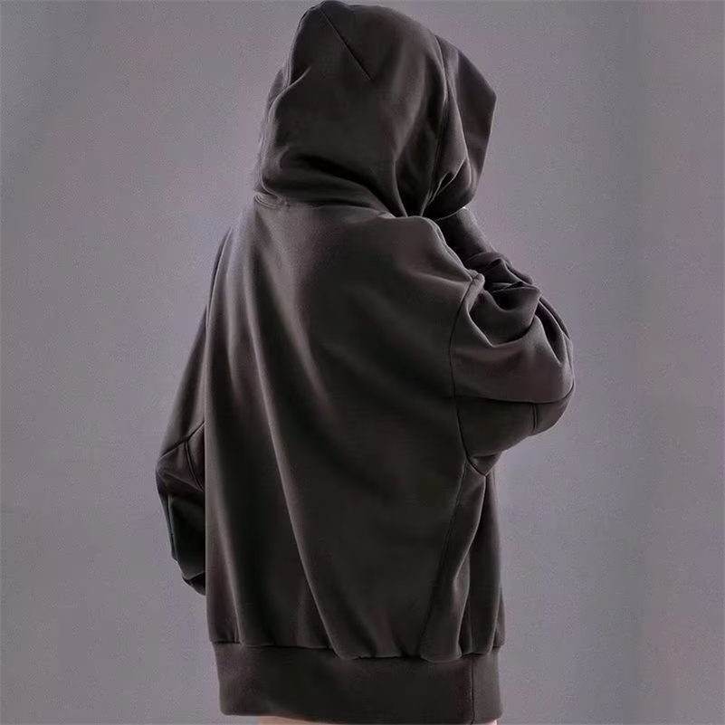 Embroidery Turtleneck Sweatshirt For Men Japanese Ninja Hoodies Autumn Hip Hop Fleece Pocket Streetwear Oversized Y2K Hoody 240819