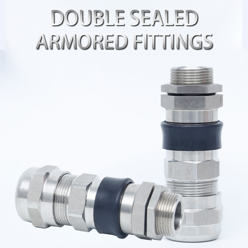Double sealed armored gland head 304 stainless steel explosion-proof stuffing box gland waterproof cable clamping sealing joint