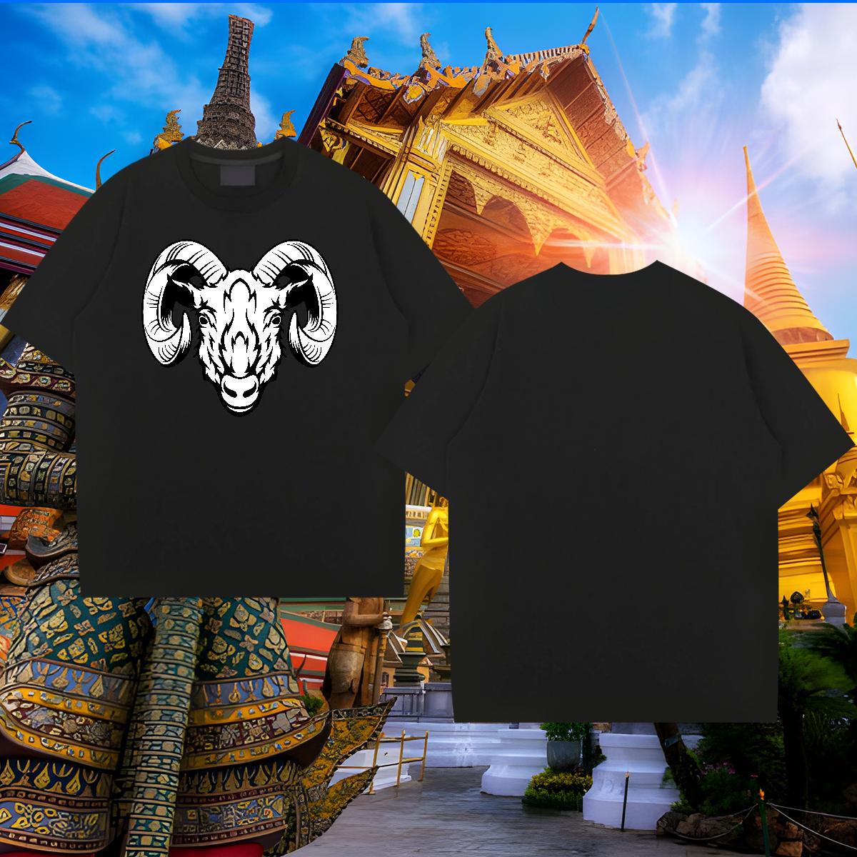 Unisex Mens T Shirts sheep Crew Neck Hip Hop Street Plus Size Cartoon 230g 100% Cotton Couples T Shirts Brand Clothes