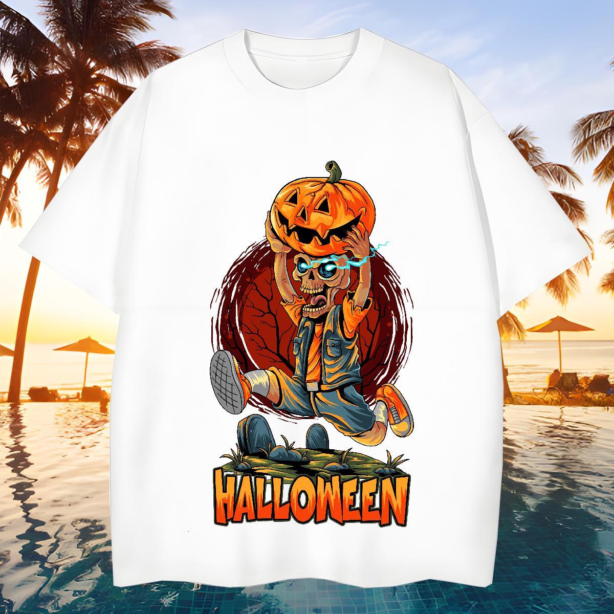 Free Shipping T shirt pumpkin Breathable Crew Neck Casual Beach DIY 100% Cotton 230g Men Clothes T-Shirt DIY Customized Tshirts