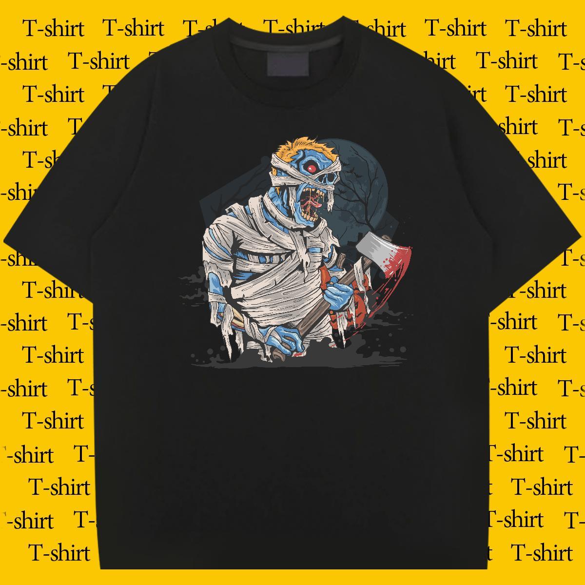 Brand Mens T Shirts zombie Breathable Short Sleeve Casual Customized 230g Cotton Men Tees 2024 DIY Tees Shirts