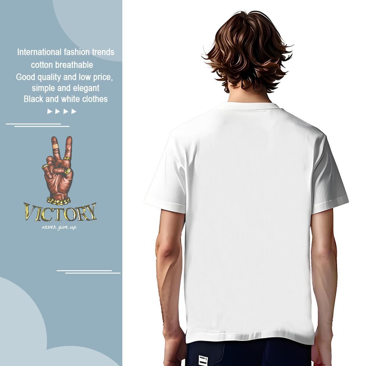 T Shirt For Man 100% Cotton 230g hand- Beach Crew Neck Customized Print Mens Tshirts Casual New Loose Fit Tees Shirts
