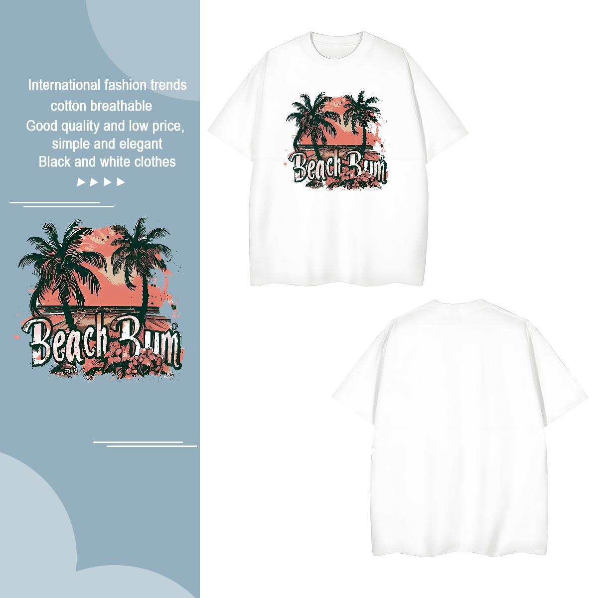 T-Shirts 230g Cotton palm Daily Wear Breathable Crew Neck DIY Logo Oversized Couples T Shirts Fashion Design Designer Polos